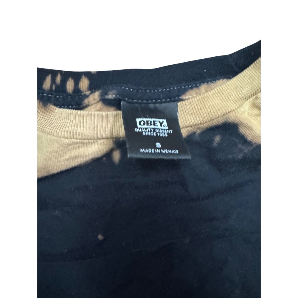 OBEY Worldwide Bleached Tie Dye Long Sleeve Shirt Womens Size Small - Picture 3 of 3